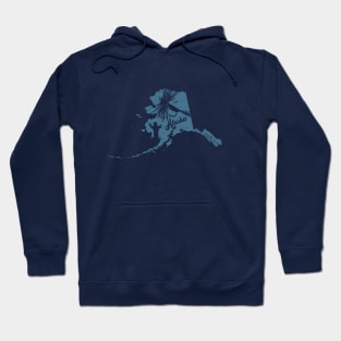 Alaska Distressed Fly Fishing State Map Hoodie